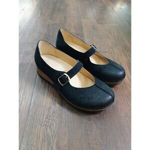 Dansko Mika Mary Jane shoes in black burnished suede women's size 7.5